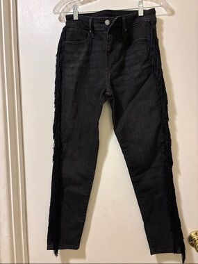 Levi's Black Skinny Jeans with Side Fringe vintage